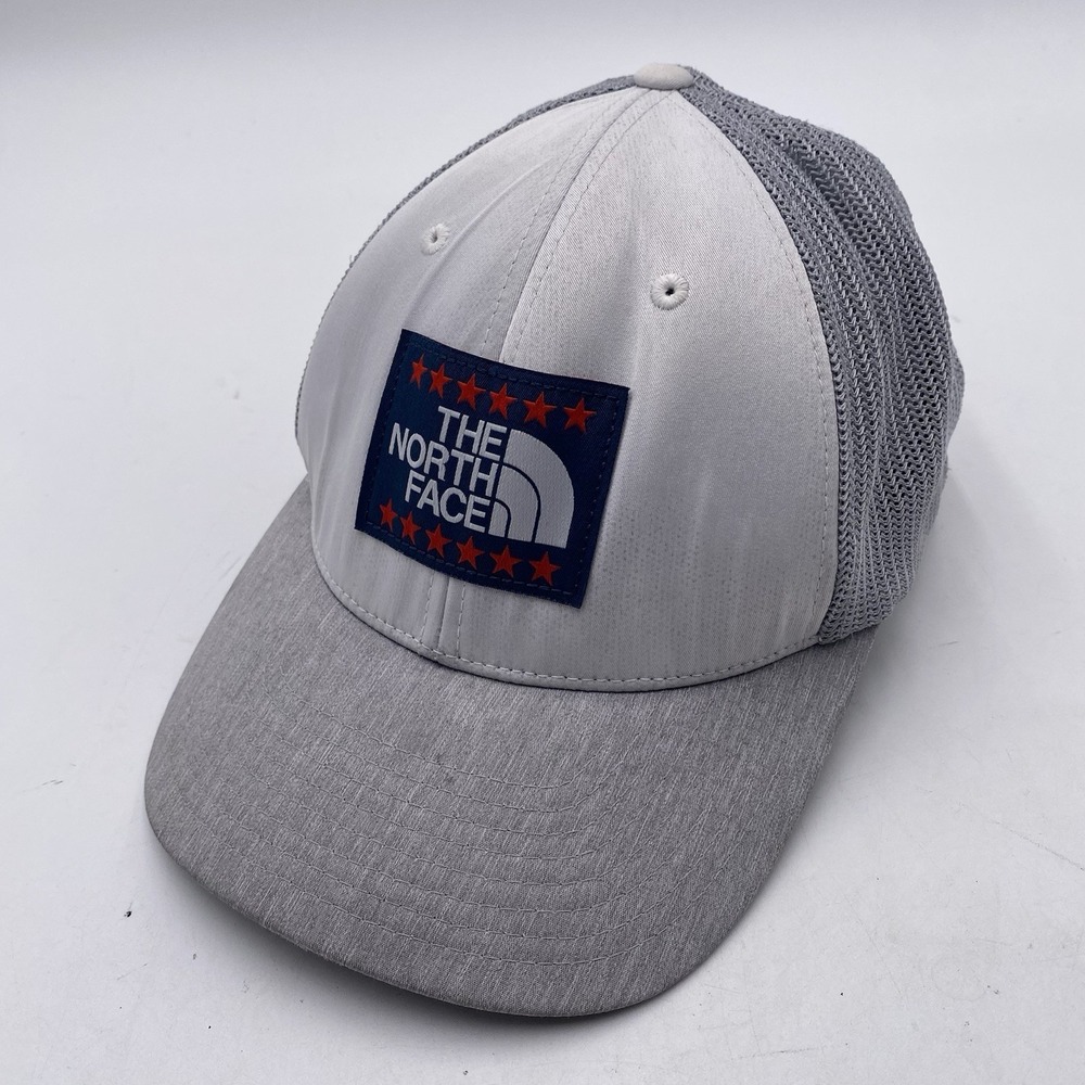 The North Face Hat Gray Stretch Fitted Large Mesh Cleaned See Pics